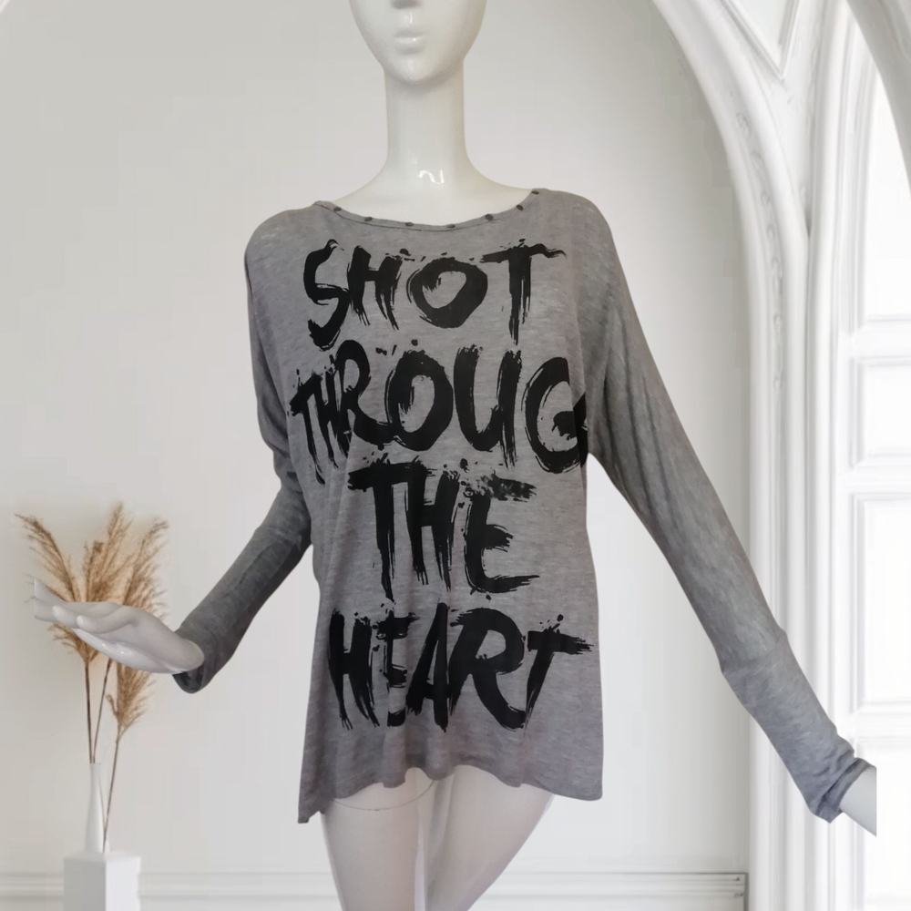 United Colors Of Benetton Gray Long Sleeve Tee